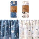 Kangobaby #My Soft Life# 2pcs Set 100% Cotton Baby Muslin Swaddle Blanket Newborn Bath Towel Infant Wrap - Image 3
