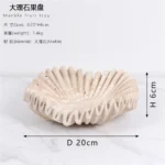 Art Marble Ruffle Bowl Suitable For Kitchen Counter Living Room Marble Fruit Plate Suitable For Fruit Jewelry Decoration Tray - Image 6