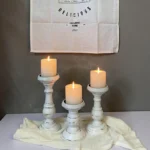 Charming White Wooden Candle Holder for Cozy Home Vibes - Image 5