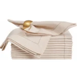 Elegant Hemstitched Cotton Napkin Set - 6 White Table Accents - Image 6