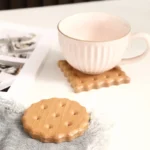 Natural Wooden Cookie Coasters Reusable Anti-skidding and Heat-resistant Coffee Hot Pad Drink Cup Mat Kitchen Home Tableware - Image 3