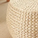 Japanese Style 31x31x20cm Small Non Slip Seat Bench Cushion Round Footstool Rattan Woven Stool Floor Pouf Straw Mat Home Textile - Image 4
