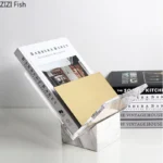 Minimalist Acrylic Transparent Bookshelf File Book Organizer Shelves Marble Base Magazine Holder Book Rack Modern Home Decor
