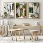 3pcs Mediterranean Landscape Canvas Prints Poster Vintage Italy Travel Nature Art Prints Wall Art Home Decor Art Poster Gifts