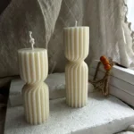 1PC Creative Soy Wax Candle Luxury White Tapered Column Geometric Scented Candle Birthday Gift Bedroom Atmosphere Lamp Decor - Image 5