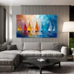Modern Abstract Sailboat Sea View Canvas Art, Large-Sized Canvas Printing, for Living Room Home Decoration - Image 3