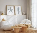 Coastal Serenity: Blue Watercolor Surfboard Art Print - Image 5