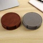 6 Wood Grain Leather Coasters Placemats Tea and Coffee Cups Cushions Home Bar Counter Insulated Rack Non Stick - Image 6