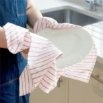 Charming Red & White Plaid Cotton Tea Towel for Festive Flair - Image 4