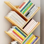 Tree-shaped Bookshelf Solid Wood Book Rack Floor-to-ceiling Space-saving Shelf Living Room Storage Shelf Display Shelf Household - Image 6