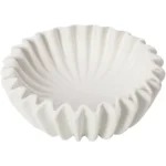 White ceramic double-layer lotus leaf insulation plate, lace shaped plate, salad plate, ceramic tableware - Image 5