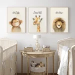 Safari Animal Nursery Wall Art Canvas Paintings Posters and Prints Inspirational Sayings Pictures for Baby and Kid Bedroom Decor - Image 2