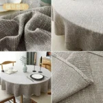 Pure Cotton Round Table Cover Linen Round Tablecloth Solid Color Table Cloth Dining Tea Home Hotel Banquet Fabric Tablecloth - Image 3
