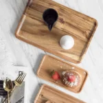 Elegant Acacia Wood Coffee Tray for BBQ & Tea Delights - Image 4