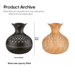 Elegant Wood Grain Aromatherapy Diffuser with RGB Lighting - Image 6