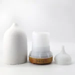 Ceramic Wood Grain Essential Oil Diffuser with 7-Color Glow - Image 2