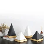 Marble Texture Pyramid Ceramic Statue Desk Decoration Sculpture Modern Crafts Ornaments Room Aesthetic Decor - Image 5