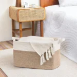Cotton Rope Woven Dirty Clothes Basket Large Capacity Square Storage Basket Toys Blanket Storage Basket - Image 5