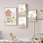 Whimsical Farm Animal Canvas Prints for Kids’ Room Decor - Image 3