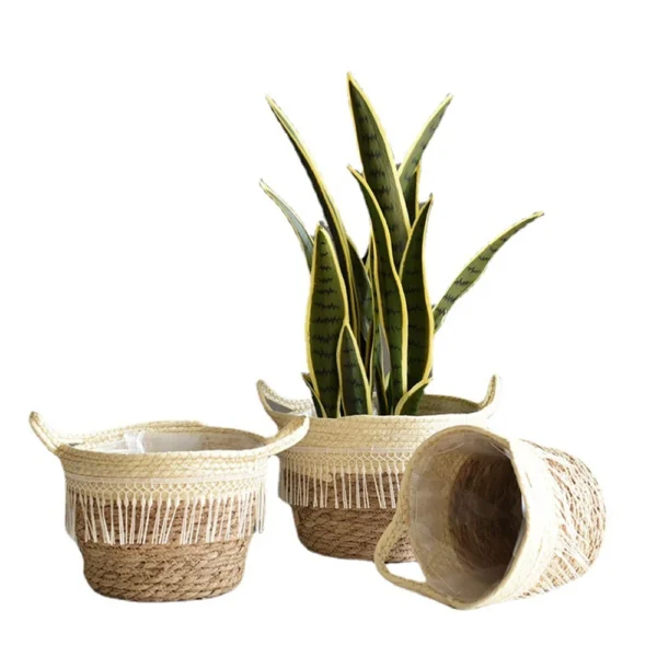 Chic Handmade Straw Baskets for Stylish Home Organization