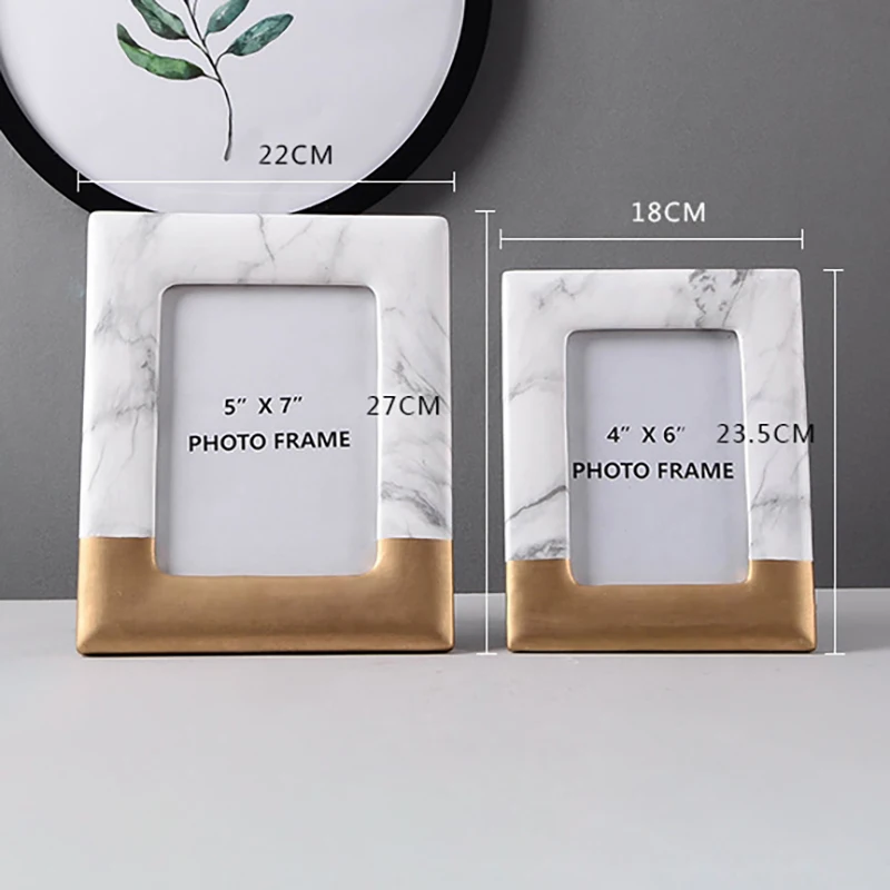 European Modern White Marble Accents Ceramic Photo Frame Rectangle 3.5x5 4x6 5x7 Inches For Home Tabletop Decoration 5 kf S3dbd6e113f3749f08341486a8d2b7fdau