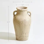 Rustic Large Ceramic Vase, Tall Zen Style vase, Terra Cotta Pitcher Vase, Distressed Farmhouse Decor, Pottery Decorative - Image 2