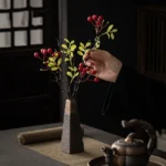 Retro rough pottery mini flower vase, ceramic tabletop small vase, indoor hydroponic ornament decoration - Image 2