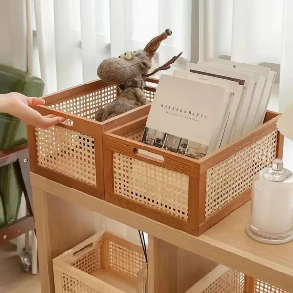 Chic Vintage Rattan Storage Box for Snacks, Books & More