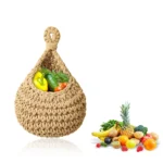 Handwoven Hanging Wall Vegetable Fruit Basket Organizer Container for Kitchen Garden Mount Wall Plant Flower Onion Storage Decor - Image 3