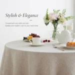 Premium French Linen Round Tablecloth - Washable & Elegant for Any Occasion - Image 5