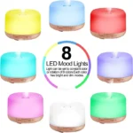 Mini Size Wood Grain Aroma Diffuser Usb Essential Oil Humidifier With Colorful Night Lights Air Humidifier Machine 500ml Home - Image 2