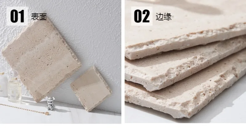 Wabi Sabi style natural cave stone flat plate Irregular edged beige cave stone tray Aromatherapy perfume jewelry storage tray 8 kf S3f9287da0c984154b9a287752b0977537