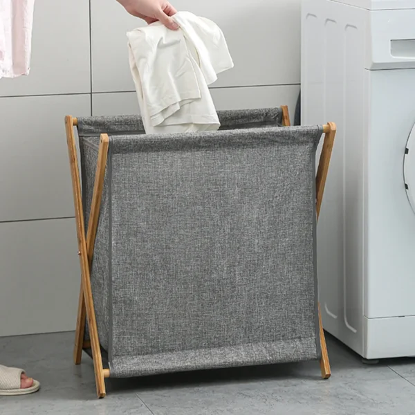 Stylish Japanese Foldable Laundry Hamper - Cotton & Linen Storage
