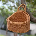 Wall Mounted Vegetable and Fruit Basket, Simulated Rattan Hanging Basket, Plastic Wall-mounted Hanging Basket, Home Decoration - Image 2