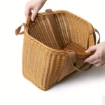 Large Handwoven Storage Basket for Shopping, Outdoor Use with Lid As Gift, Shelf Baskets Storage Baskets - Image 4