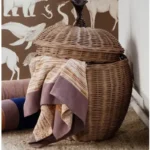 Nordic Wind Storage Basket Natural Rattan Weaving Toy Basket Bathroom With Lid Dirty Clothes Storage Home Decor Organizer Boxes - Image 3