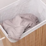 Foldable Bamboo Laundry Basket with Lid 60l Capacity Storage Bin for Efficient Home Clothes Organizer 40x30x50cm Space Saving - Image 6