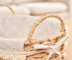 Wicker Storage Baskets for Shelves Organizing Decorative Natural Paper Rope Woven Serving Baskets Trays with Handle Liner - Image 3