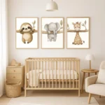 1/3pcs Cute Animal Wall Art Poster Elephant & Giraffe Nursery Prints for Kids Room, Bedroom or Living Room Decor Gift Poster - Image 3