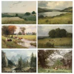 Charming Rustic Cattle & Sheep Canvas for Cozy Spaces