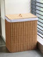Stylish Nordic Handmade Wicker Laundry Hamper for Chic Storage - Image 3