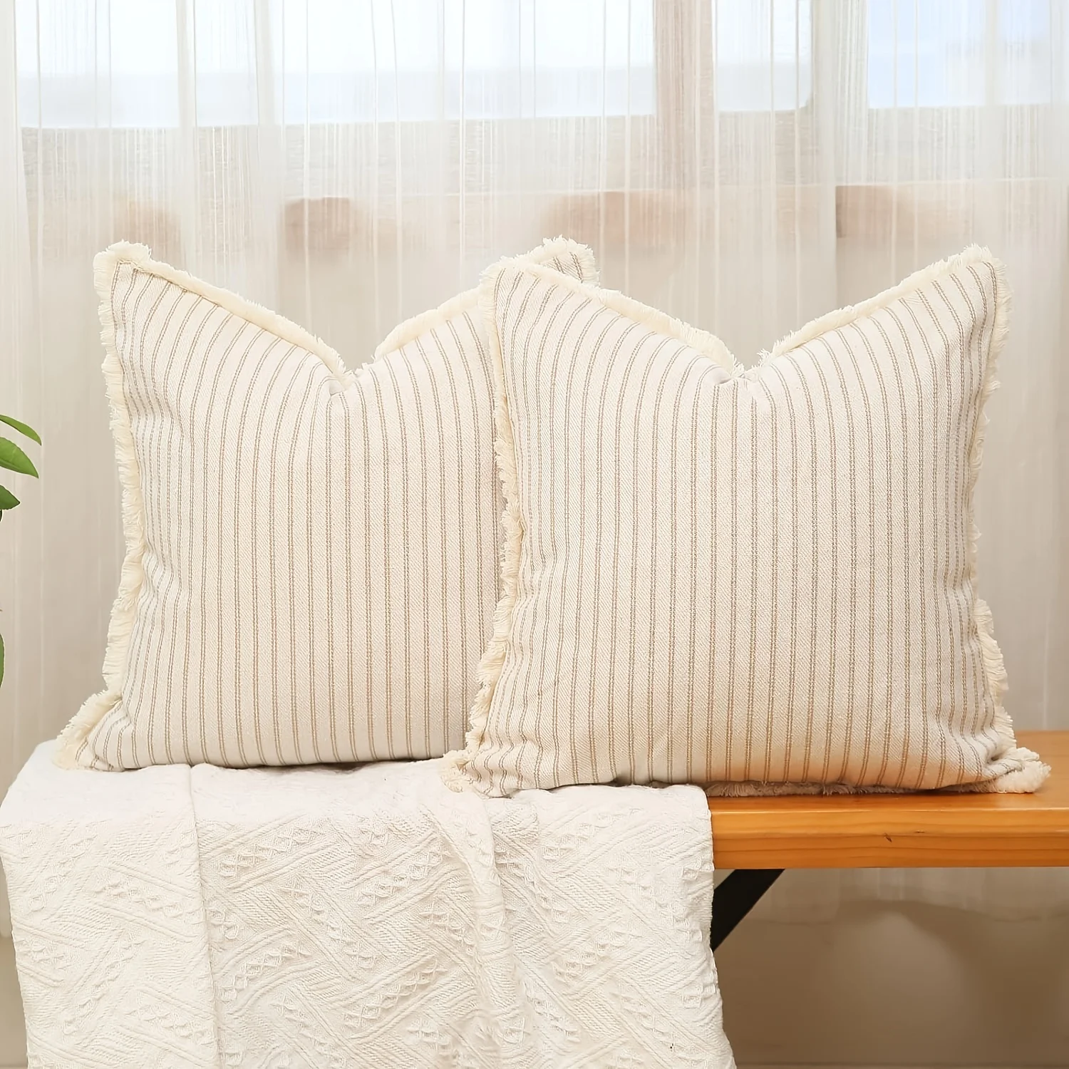 1pc Throw Pillow Covers - Comfortable Striped Throw Pillowcase For Home Bedroom Living Room, Car & Sofa Decor - Perfect Gift 10 kf S436c5c0cb23945658567a5da57d6b388H