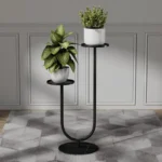 Plant Stand - Metal Vertical Plant Rack with Dual Holders - Flower Pot Rack for Living Room & Balcony & Office Decor - Image 2