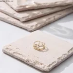 Wabi Sabi style natural cave stone flat plate Irregular edged beige cave stone tray Aromatherapy perfume jewelry storage tray - Image 4