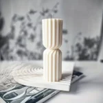 1PC Creative Soy Wax Candle Luxury White Tapered Column Geometric Scented Candle Birthday Gift Bedroom Atmosphere Lamp Decor - Image 3