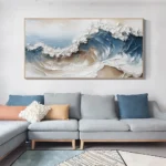 Arthyx 100% Handpainted Abstract Sea Wave Oil Painting On Canvas,Modern Texture Art Seascape Poster,Wall Picture,Home Decoration - Image 5