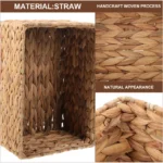 Large Storage Rattan Kitchen Fruit Bowls Mushroom Rattan Laundry Plant Wicker Baskets Flower Bin Desk Rectangle Travel 15in - Image 6
