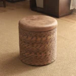Imitation Rattan Low Stool Japanese Style Storage Stools for Shoe Changing Handwoven Sofa Pouf Stylish Home Hallway Ottoman - Image 5