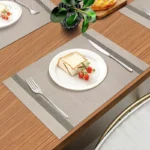 Placemats Set of 4/6 Heat Resistant Stain Resistant Non-Slip Woven Vinyl Insulation Placemats, Washable Durable Table Mats - Image 3