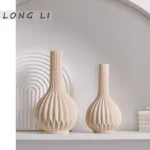 Ceramic Vase Ins Minimalist Air Dried Flower Decoration Living Room Art Home Decoration Origami Flower Ware - Image 4